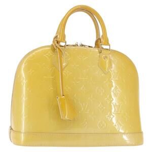 LOUIS VUITTON Monogram Vernis Alma PM Hand Bag Citrin M90101 LV Auth 145459